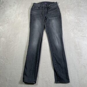NYDJ Jeans Womens 0 Gray Stretch Slim Straight Denim Made in USA Style 289351R